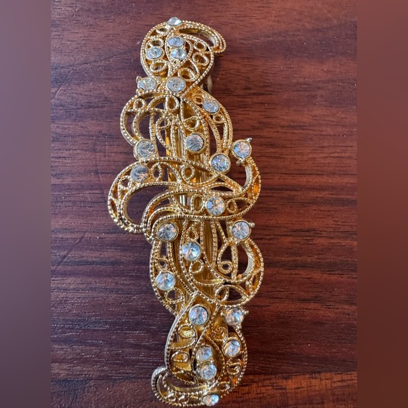 Vintage 90s Gold and Silver Filigree Hair Clips barrettes accessories set - Picture 4 of 7